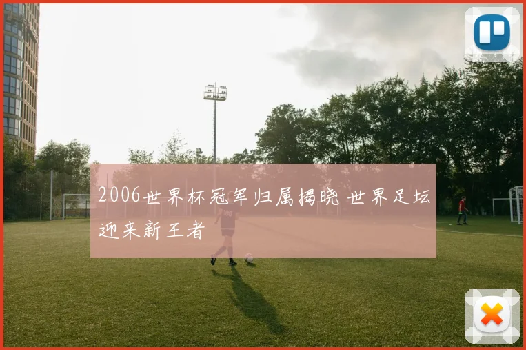 2006世界杯冠军归属揭晓 世界足坛迎来新王者
